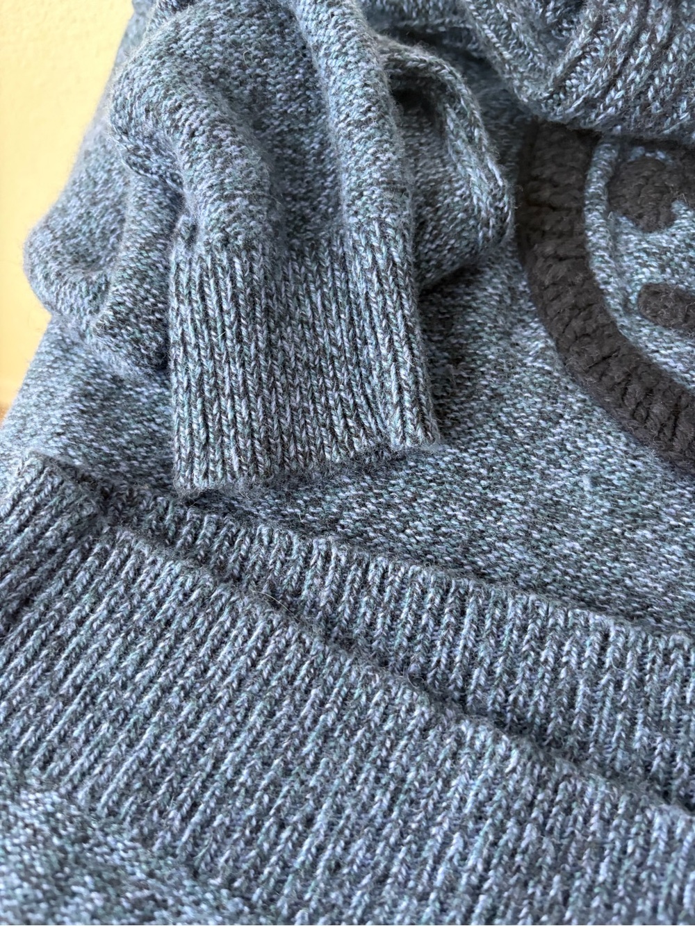 Tory Burch Slate Blue Turtleneck Sweater with Logo M - Picture 16 of 17